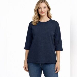 Eileen Fisher textured 3/4 sleeve Top Size L
